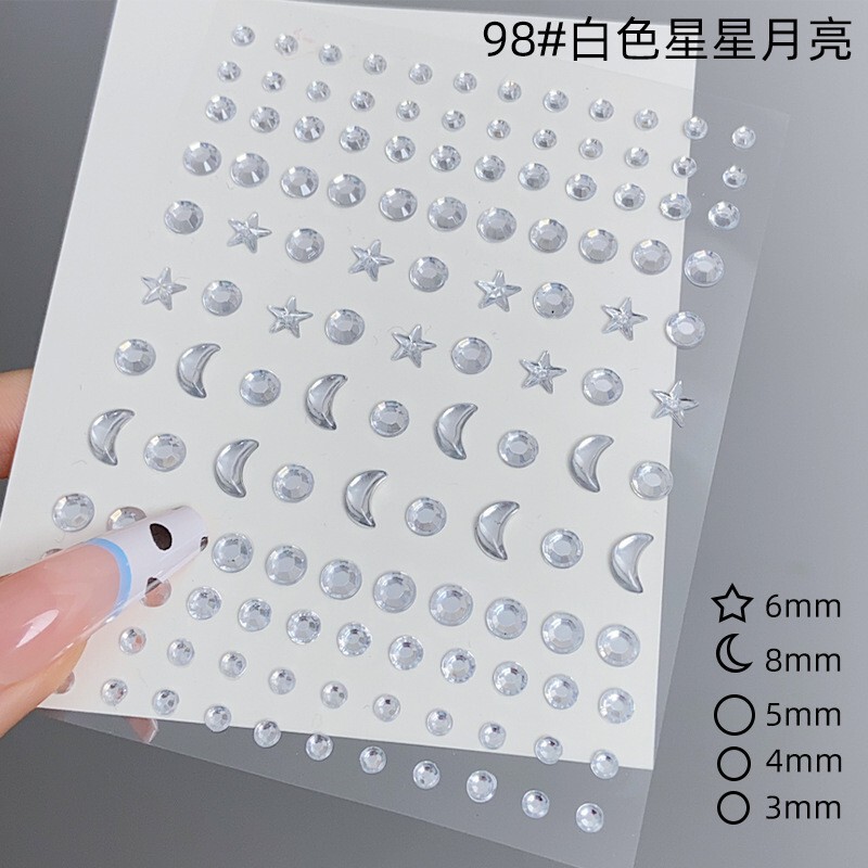鹿晗同款免打孔眉钉眉骨钉唇钉贴鼻钉贴纸假钉子无洞脸部贴钻贴花|undefined