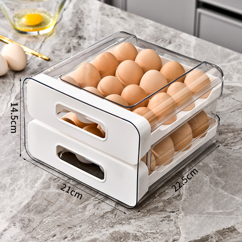 Caja de almacenamiento de huevos especial para refrigerador tipo cajón para huevos caseros, caja de almacenamiento de huevos para alimentos, caja de preservación de PET