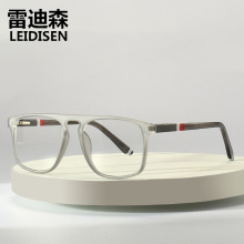 新款TR90镜框板材镜腿弹簧插针防蓝光眼镜框架街拍方框平光镜6011