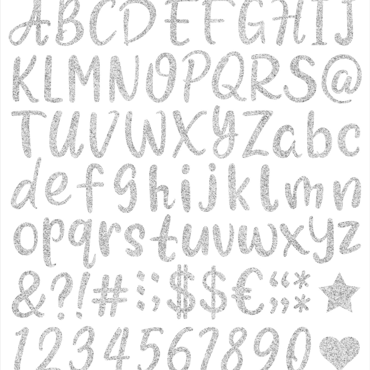 跨境金葱字母贴纸定制logo  多彩色组合EVA乙烯基贴纸葱粉装饰贴