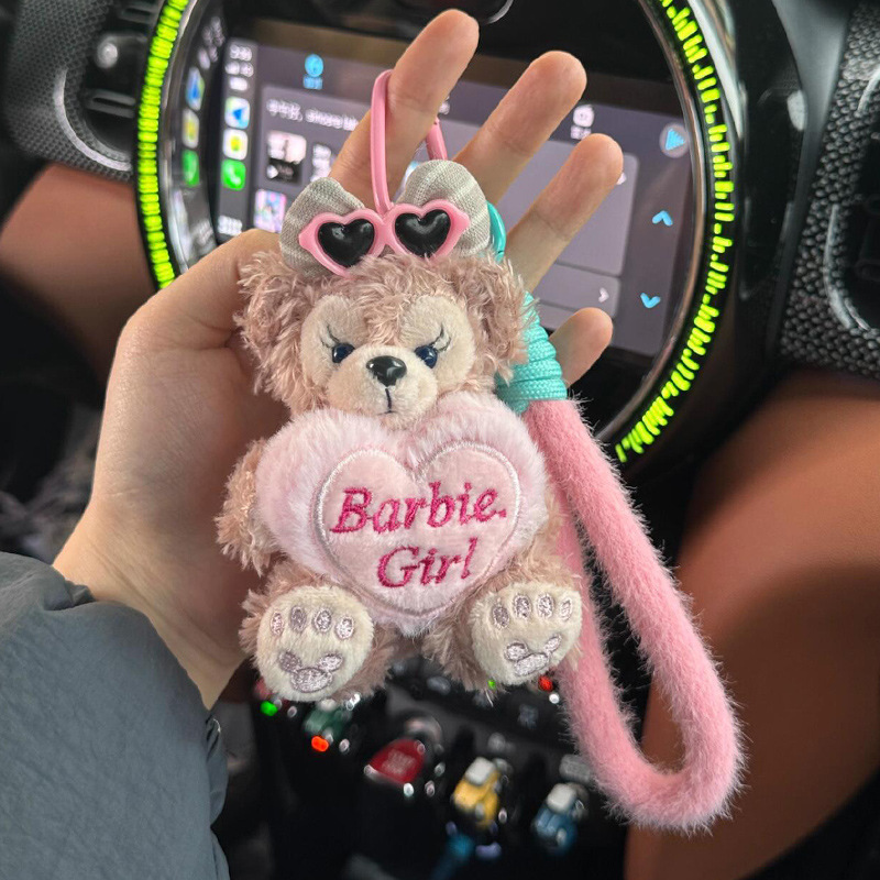 Shirley Sweetheart Rose Bag Pendant Plush Doll Accessories Doll Duffy Bear Keychain Pendant for Women Mini