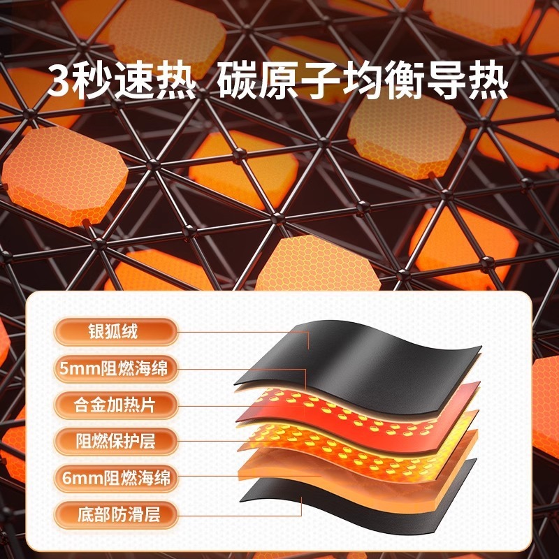 グラフェン車加熱シートクッション冬 12V24V 車電気加熱修正ぬいぐるみシートクッション暖かいシングルシート|undefined
