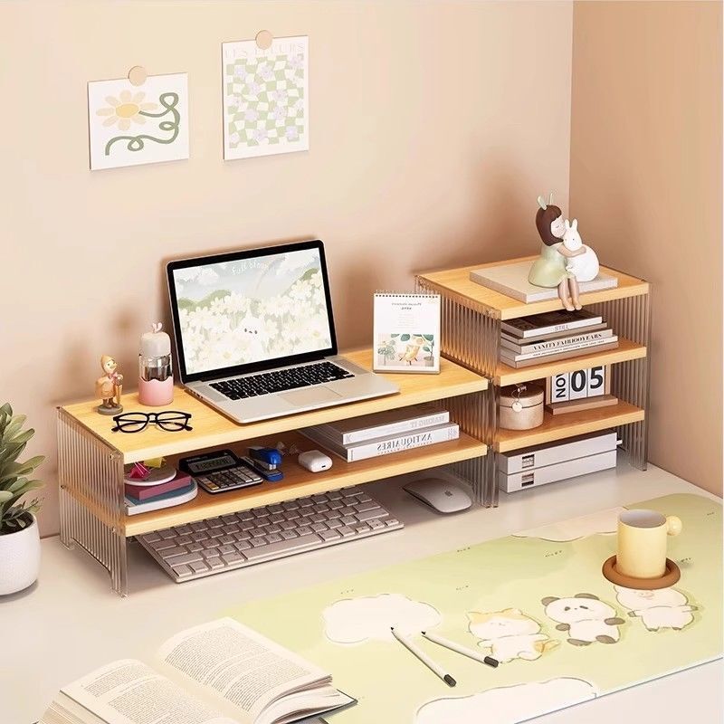 Computer Elevated Stand Acrylic Transparent Stand Desktop Laptop Office Storage Monitor Shelf Desk