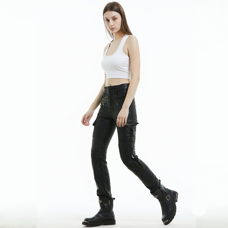 VOLERO motocicleta pantalones de montar motocicleta de las mujeres Delgado casual retro resistente a la caída del parabrisas pantalones de silicona equipo de protección