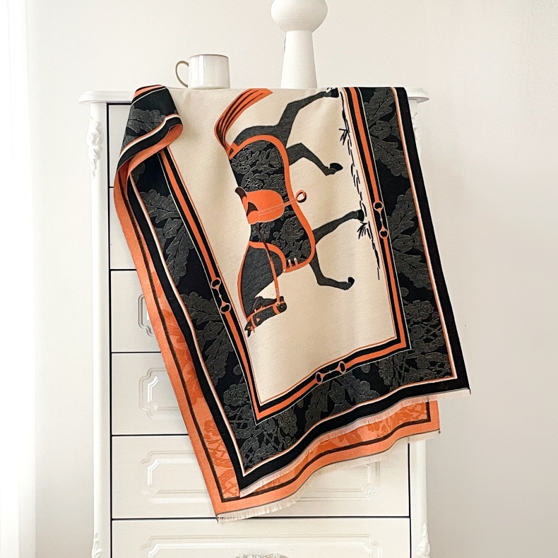 Sciarpa invernale in imitazione cashmere per donna, stile di alta qualità, calda e lunga, spesso scialle double face_voghion.com