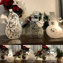 跨境新品亚马逊创意圣诞雪人家居桌面摆件圣诞节装饰金属工艺品