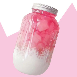 High permeability beauty makeup egg packaging bottle disposable milk tea beverage bottle 500ml big tea pet printed logo spot