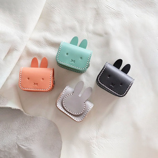 Creative Ins Style Simple Miffy Rabbit Bluetooth Headset Leather Case Cute Style Leather Full Wrap Protective Case