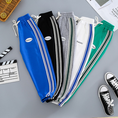 Girls pants summer Thin section 2022 new pattern children Mosquito control pure cotton CUHK leisure time motion fashion trousers