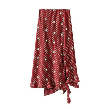 现货2025秋新款波点印花荷叶边半身裙3J3S431