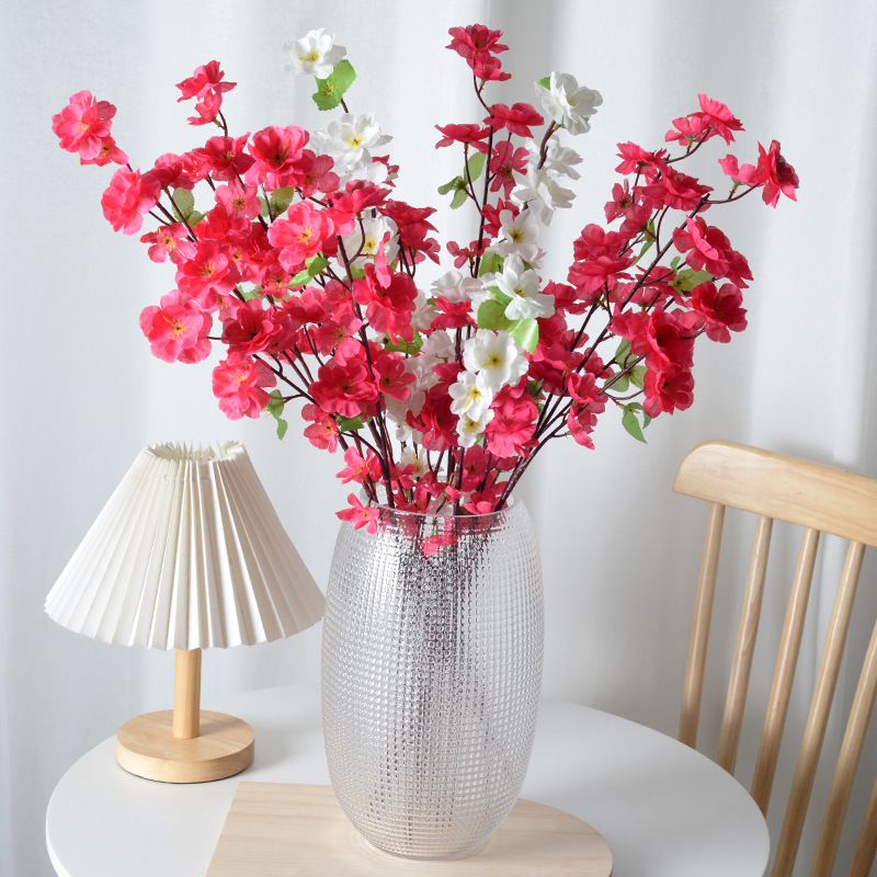 Flores artificiales, flores de durazno, flores cortas, flores de invierno, decoración del hogar, ramas de flores, flores artificiales, flores falsas, paisajismo