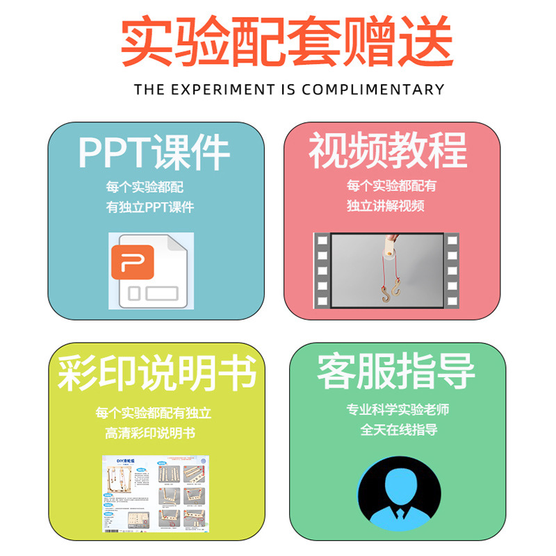 Equipo de prueba de grupo de poleas de bricolaje para estudiantes de primaria