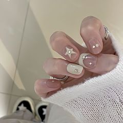 法式星星ins风纯手工穿戴甲批发纯手作美甲假指甲贴片高级感显白