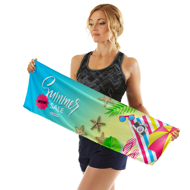 Amazon toalla fría absorción de sudor rápida secado helado toalla portátil de fitness toalla de hielo deportiva toalla de sudor más logo