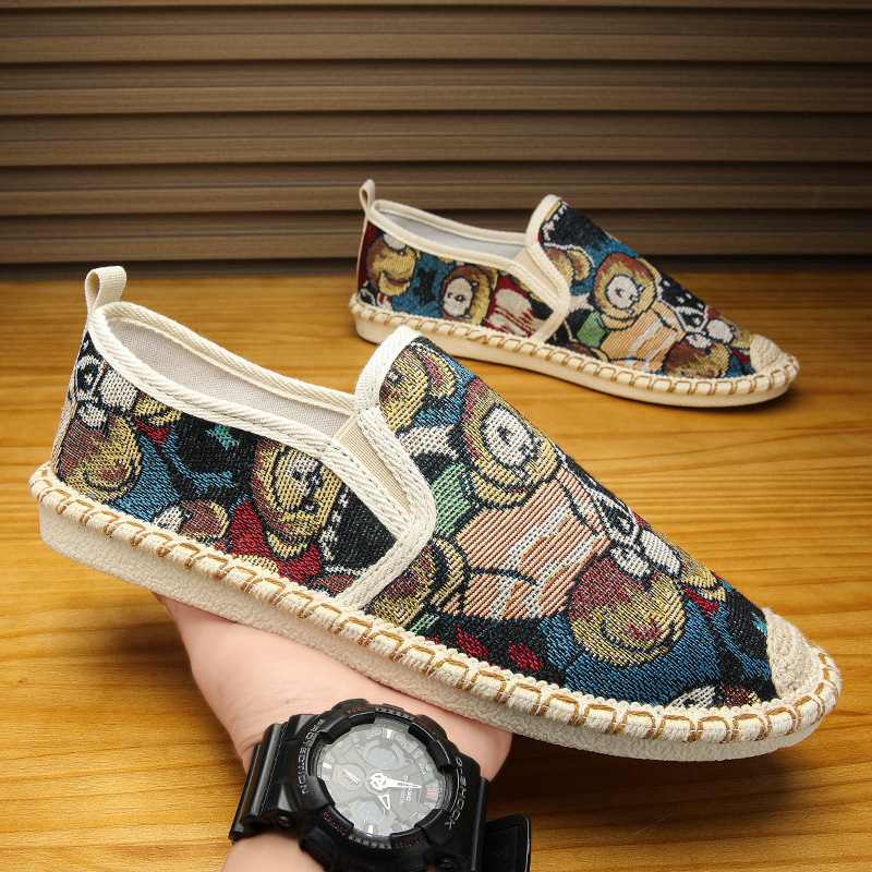 Summer Canvas Men's Shoes 2023 New Casual Sneakers Slip-on Old Beijing Cloth Shoes Lazy Fisherman All-Match Trendy Shoes