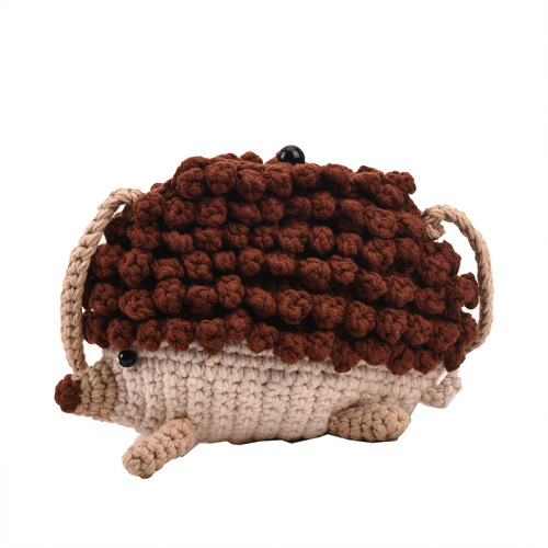 Trendy and cute children's bag Korean version baby cute little hedgehog knitted crossbody bag fashionable girl coin accessory bag