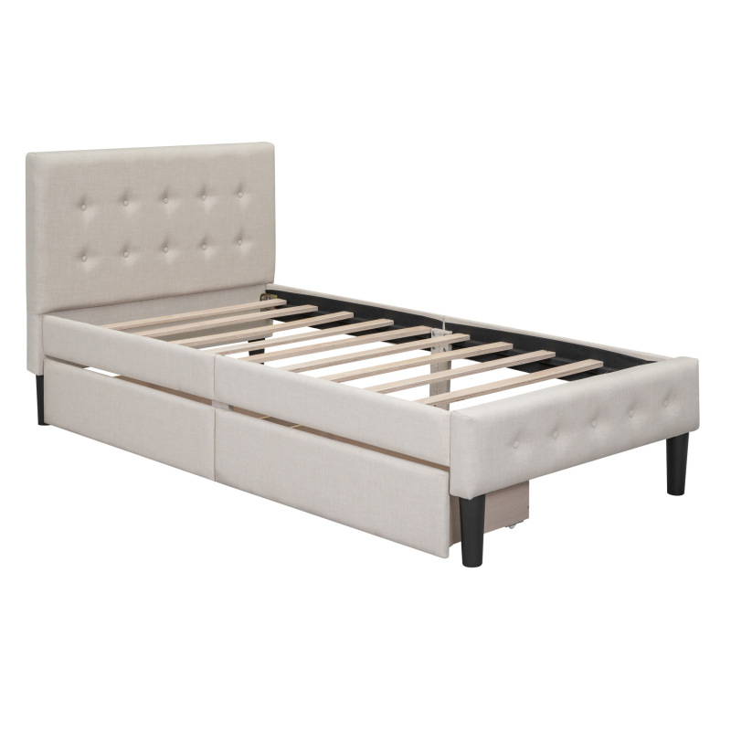 Modern Simple Fabric Bed Scandinavian Accessible Luxury Small Apartment Soft Bag Popular Master Bedroom Double Bed Memory Foam Mattress