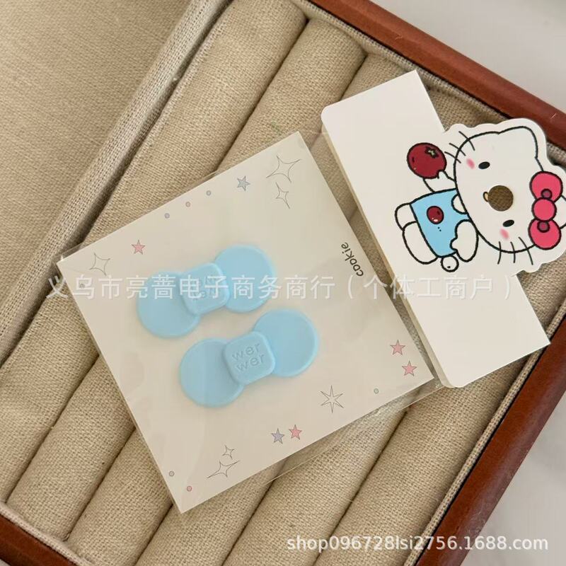 2025徐璐字母款醋酸蝴蝶结鸭嘴发夹刘海边夹可爱少女时髦碎发整理|undefined