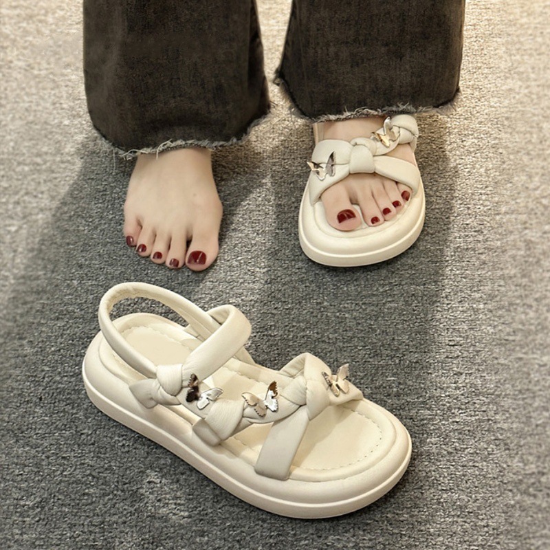 Zapatos de playa de moda para niñas versátiles verano 2026 nuevos niños huecos zapatos de princesa mariposa zapatos romanos image 5