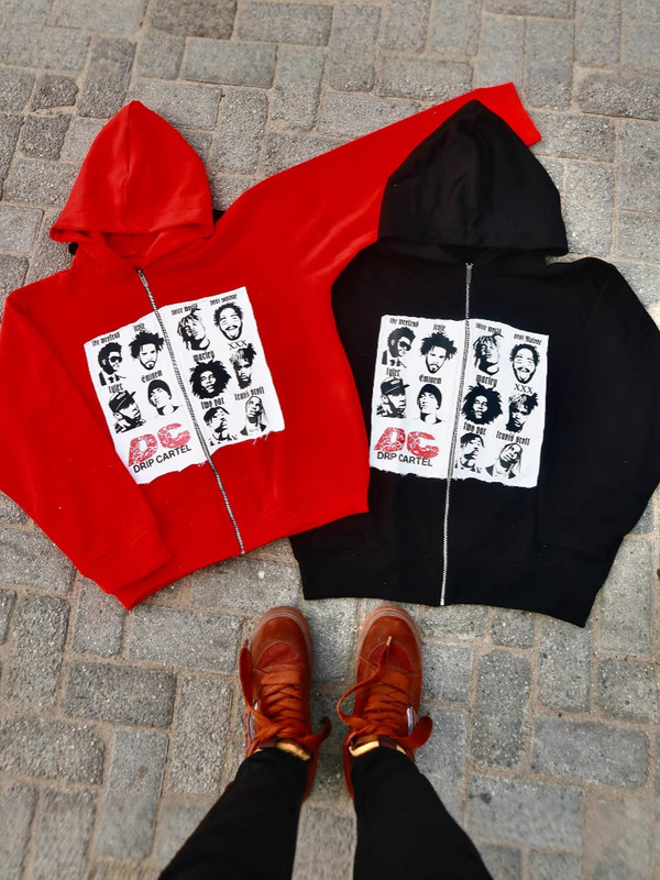 2025 独立したステーションの新しいキャラクターアバターパッチ刺繍ルーズジッパー男性と女性の長袖パーカースウェットシャツ|undefined