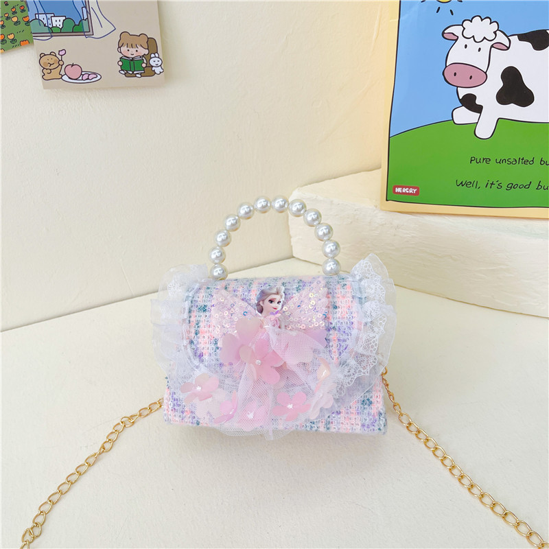 Bolso de hombro para niños 2023 nueva moda princesa portátil estilo occidental lindo algodón y lino bolsa pequeña mini bolsa de mensajero para padres e hijos