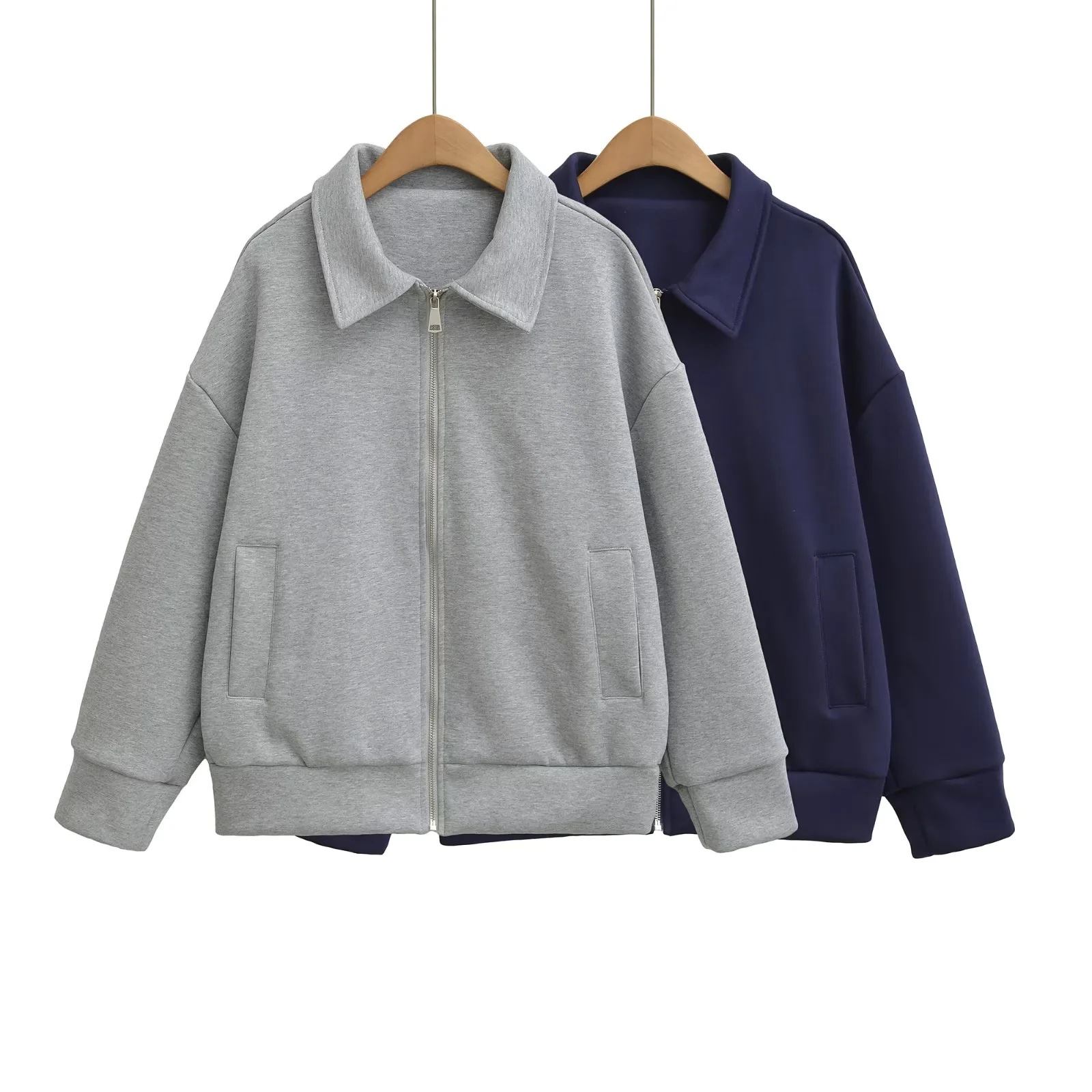 Retro autumn sweatshirt with zipper