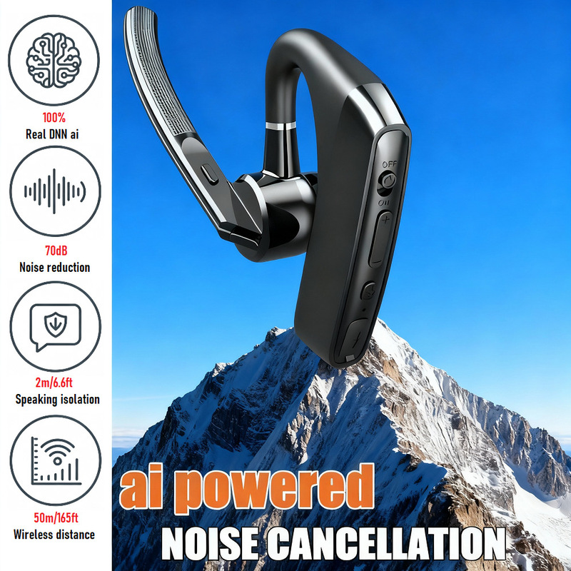 Business Bluetooth Headset Single-Ear Ear-Hook Type V8 Neural Network Noise Reduction for Driving High-Definition Calls 2026 New Model Business Bluetooth Headset Single-Ear Ear-Hook Type V8 Neural Network Noise Reduction for Driving High-Definition Calls 2026 New Model