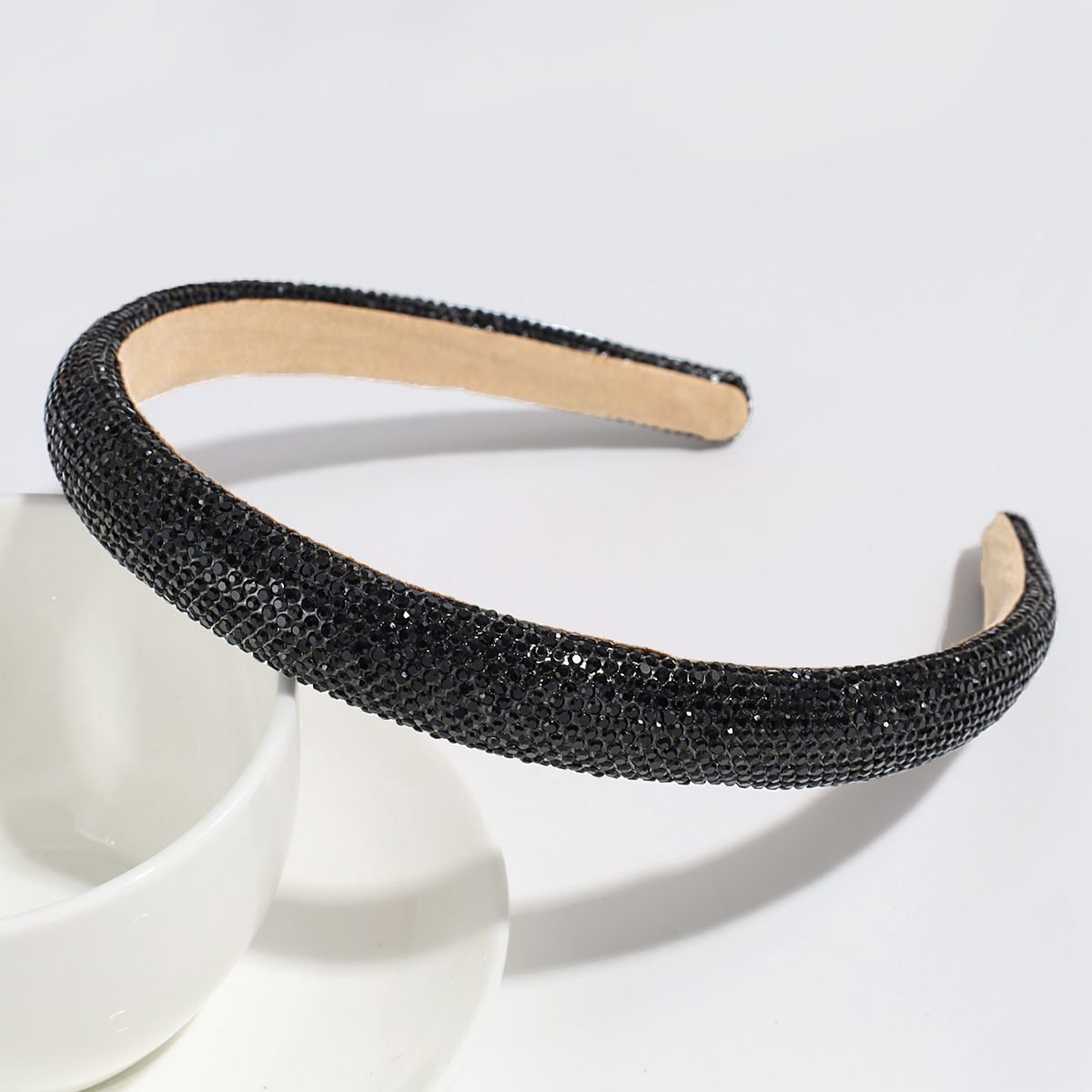 40g Weight Hair Band Hair Accessories Type 1 Piece Quantity Daily Occasion Rhinestone Material Solid Color Pattern Women's Gender Simple Style Style Women's Simple Style Solid Color Rhinestone Hair Band 6