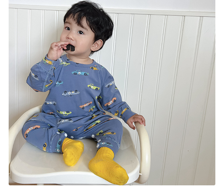 Yellow and blue car-jumpsuit