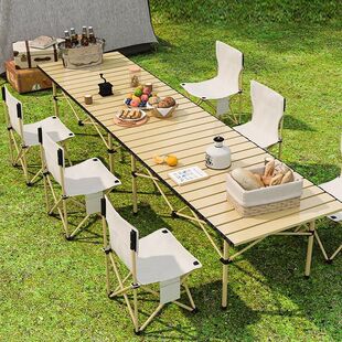 Table Stall Equipment Foldableing Egg Roll Camping Style Portable Barbecue Picnic Table and Chairs Outdoor Set Complete Carbon Steel No