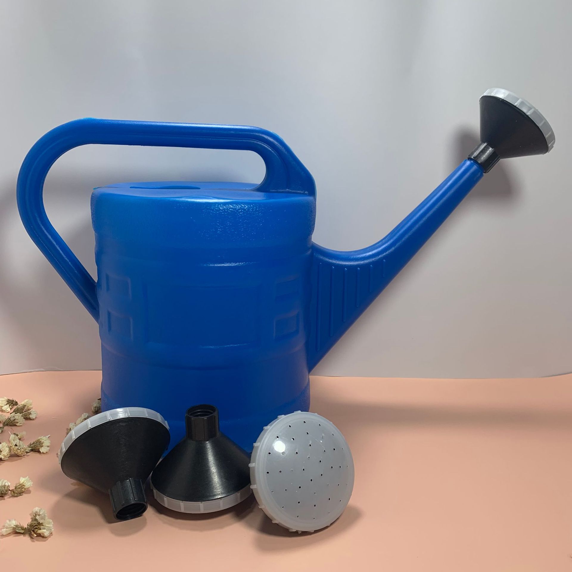 New material, large capacity 10L household watering kettle, long spout showerhead, cylindrical blue irrigation, gardening watering pot