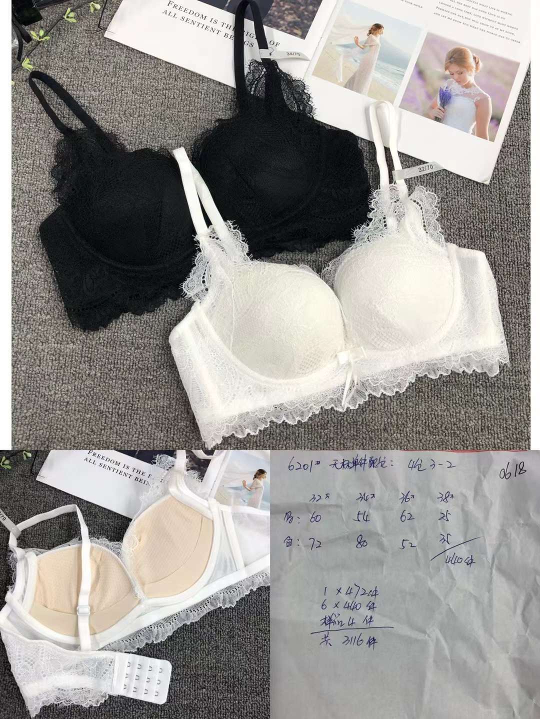 Nuevo Sujetador de encaje cintura ajustable que adelgaza la ropa interior de pecho pequeño empuja hacia arriba la ropa interior cómoda empuja hacia arriba el sujetador sin costuras