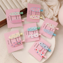 一对装印花蝴蝶结少女无痕发夹女卡通可爱侧边刘海碎发夹发卡发饰