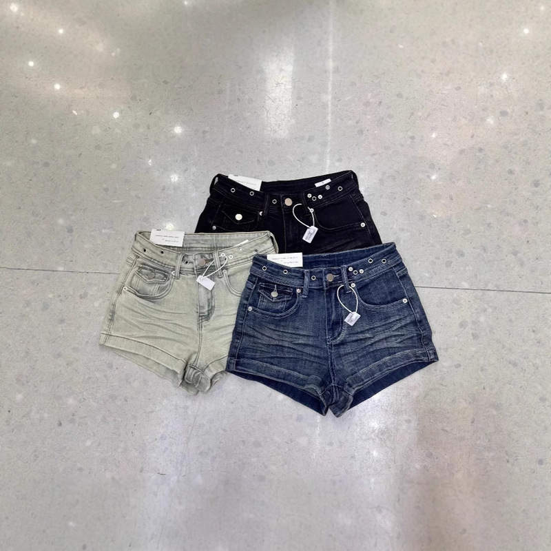 Han Meier's Real Shot Spice Girls Denim Shorts Women's Summer New Stretch Slim Hip Tight Hot Pants 5817