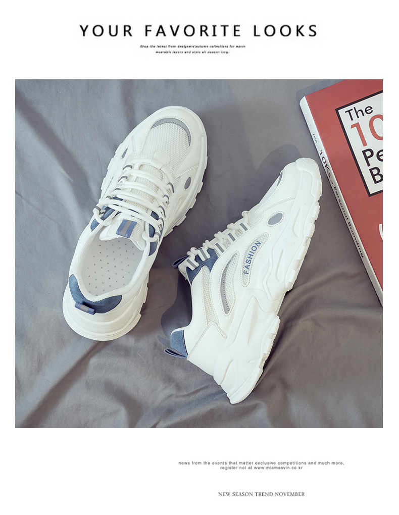 2024 Nouvelles chaussures de sport décontractées respirantes en maille pour hommes, chaussures de course rehaussantes, petites chaussures blanches à la mode pour papa_voghion.com