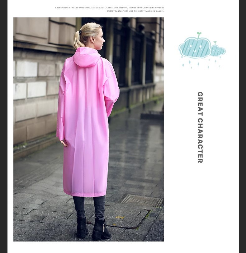EVA透明雨衣非一次性雨衣旅游户外玩水漂流雨衣便携加厚连体时尚详情16