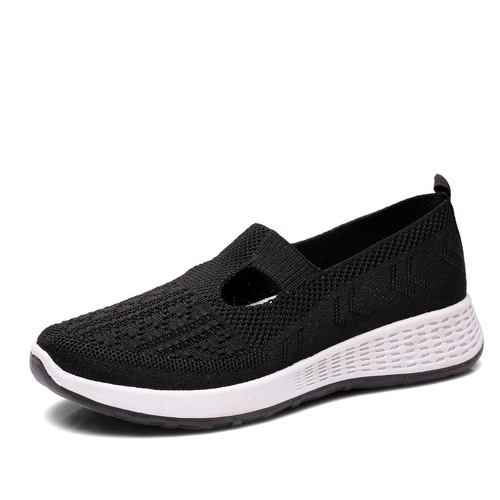 Old Beijing cloth shoes for women, shallow mouth mesh breathable mom shoes, non-slip soft sole slip-on women's shoes, middle-aged and elderly casual shoes
