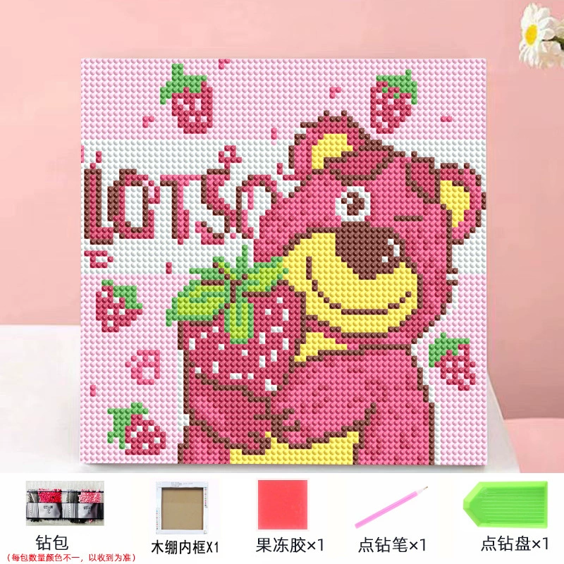 Набор алмазной мозаики DIY Kuromi и мультфильмы 20×20 см, рамка-наклейка, детское творчество