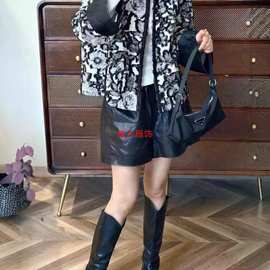 圆领秋冬羊毛剪南油订珠外套时尚上衣批发新款花图片色