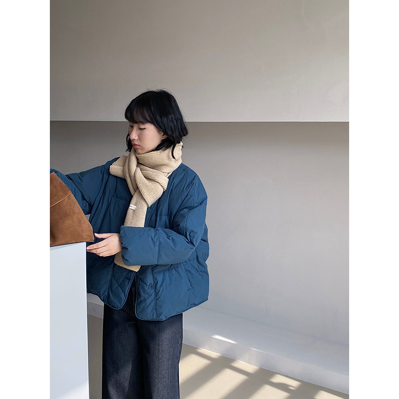 Jiangzuo Quality Model 90 White Duck down Loose-Fitting Puffer Jacket for Women, Winter Cotton-Feel with Built-In Warmth 1010