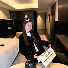 杨杨YANGRUOYU【灿若繁星】钉钻小香风套装别致赫本风短款外套女