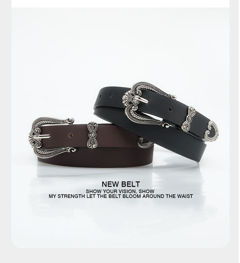 80g Weight Belt Classification 1 Piece Quantity Daily Occasion Pu Leather, Alloy Material Bow Knot Pattern Women'S Gender Retro Style Retro Bow Knot Pu Leather Alloy Women's Leather Belts 1 Piece