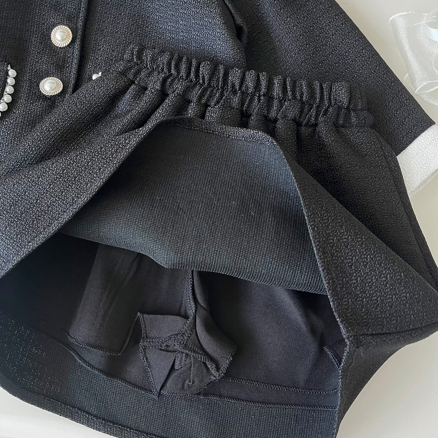 Meisjes rok set met revers en kant in small fragrant stijl_voghion.com