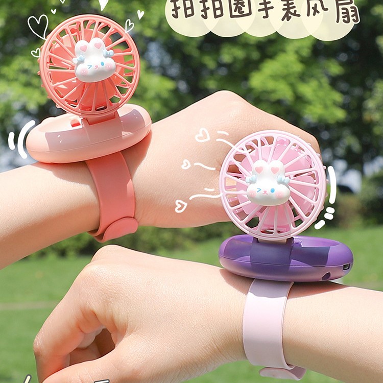2025 nuevos estudiantes al aire libre mini usb portátil lindo ventilador de mano reloj pequeño ventilador para niños