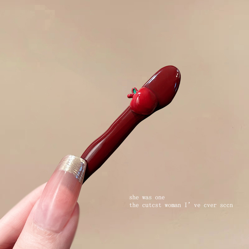 韩系安可拉红苹果发夹女新款可爱设计感刘海夹前额侧边夹气质发饰|undefined