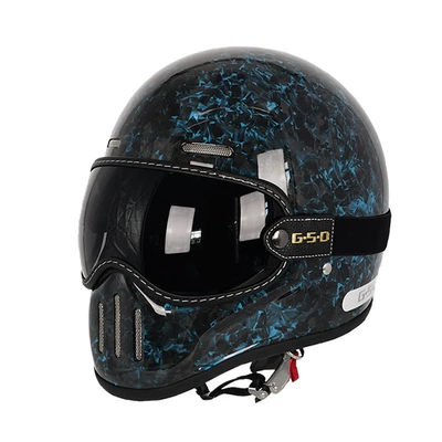 Motosiklet kaskı (dəbilqə) — Winter and All-Season Safety Helmet 3C - blue-forging-black-tea-mirror-m55-56