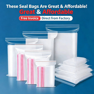 Custom Thickened Transparent PE Zip Lock Bags / Sealing Bags