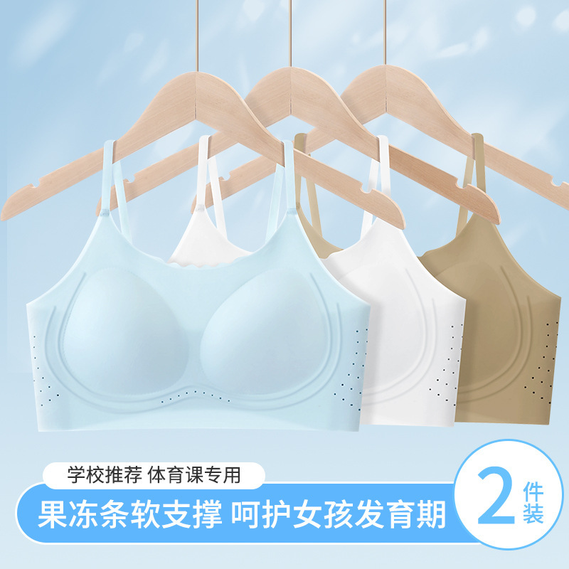 Summer Breathable Girls' Underwear for Students in the Developmental Stage, Stage Two Bra, Teenage Girls' High School and Junior High School Sports Vest