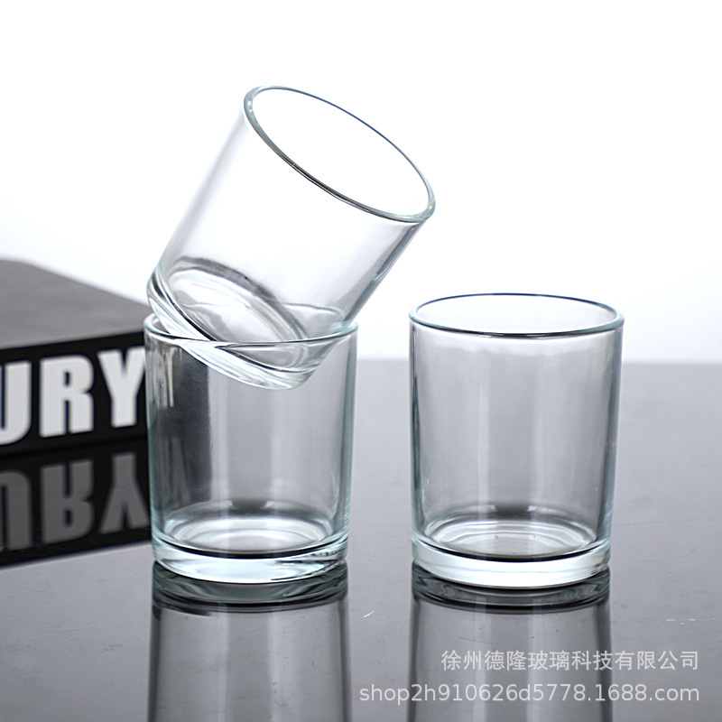 Vaso de vidrio transparente de alta gama taza de cera de incienso taza de incienso casero taza de alto nivel botella desnuda taza de vela gruesa
