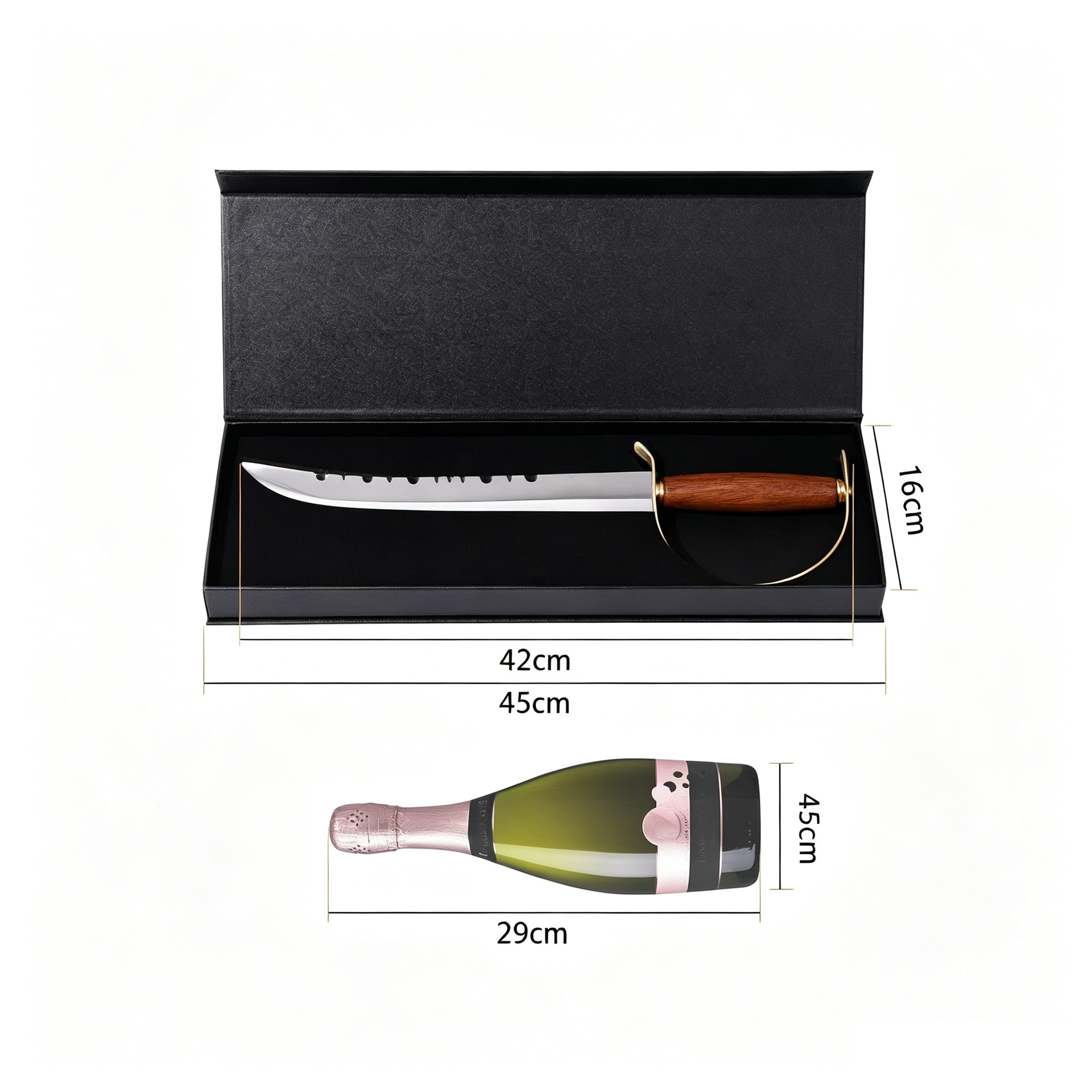 Nuevo cuchillo de champán ceremonial transfronterizo cuchillo de abertura de botellas de acero inoxidable cuchillo de champán sin hoja image 4